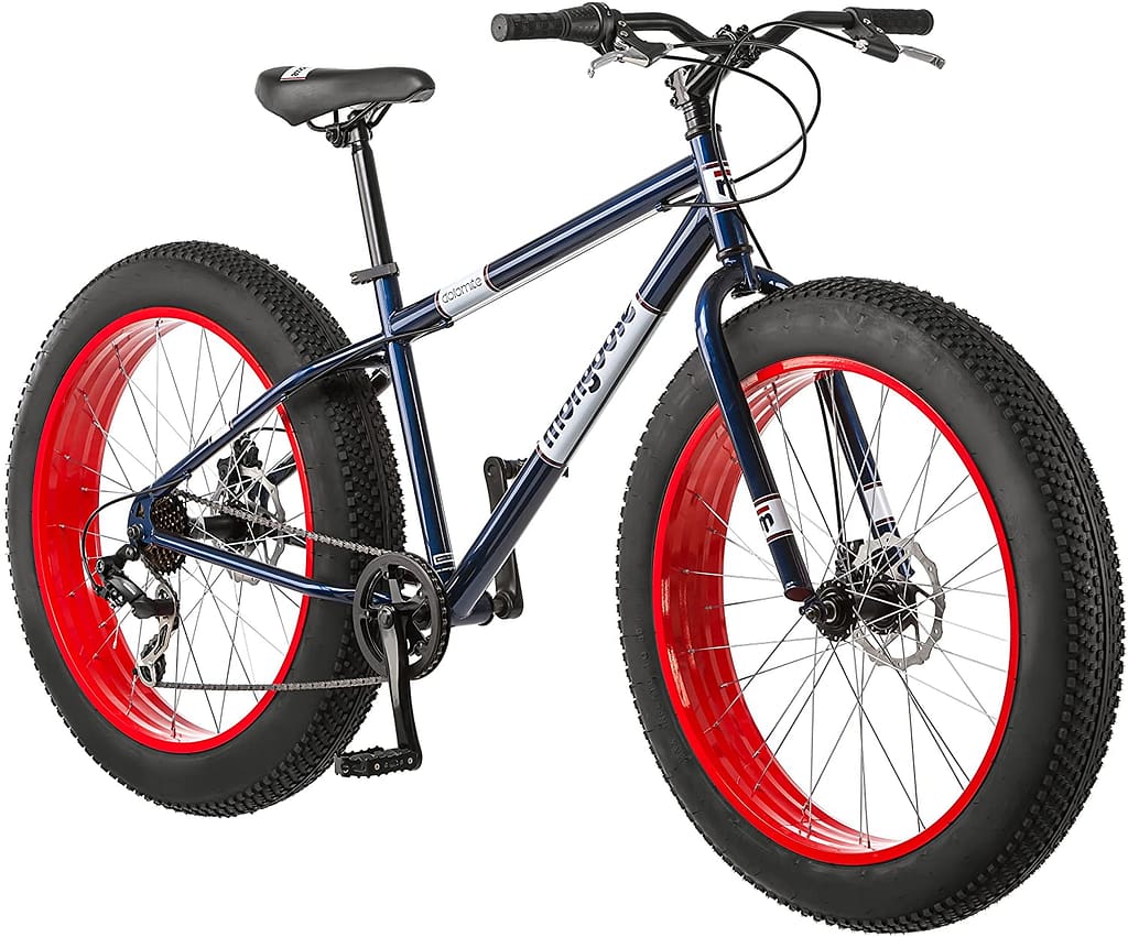 Mongoose Dolomite Fat Tire Mens Mountain Bike,17-Inch/Medium High-Tensile Steel Frame, 7-Speed, 26-inch Wheels
