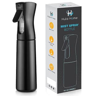 1. Hula Home Empty Spray Bottle Mister (300ml/10.1oz - Black) Continuous Ultra Fine Mist for Hair Styling, Plants, Cleaning, Salons, Face, & Skin Care