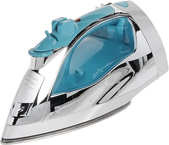 1. Sunbeam Steammaster Steam Iron | 1400 Watt Large Anti-Drip Nonstick Stainless Steel Iron with Steam Control and Retractable Cord, Chrome/Blue