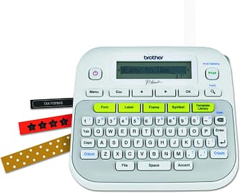 Brother P-touch, PTD210, Easy-to-Use Label Maker, One-Touch Keys, Multiple Font Styles, 27 User-Friendly Templates, White
