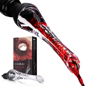 Wine Aerator by Corkas, 2020 Premium Wine Pourer Decanter Spout for Aerating Wine Instantly Perfect Gift for Wine Lovers
