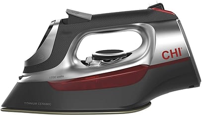 CHI Steam Iron for Clothes with Titanium Infused Ceramic Soleplate, 1700 Watts, Electronic Temperature Control, 8' Retractable Cord, 3-Way Auto Shutoff,...
