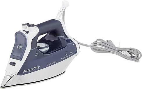 3. Rowenta DW8080 Professional Micro Steam Iron Stainless Steel Soleplate with Auto-Off, 1700-Watt, 400-Hole, Blue